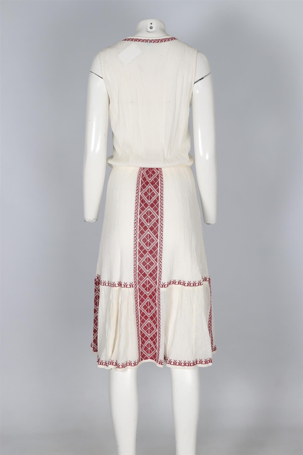 MELISSA ODABASH IVORY COTTON MAXI DRESS SMALL