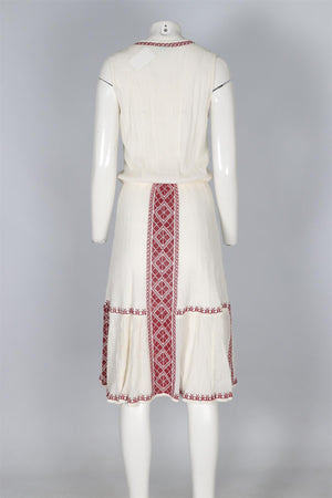 MELISSA ODABASH IVORY COTTON MAXI DRESS SMALL