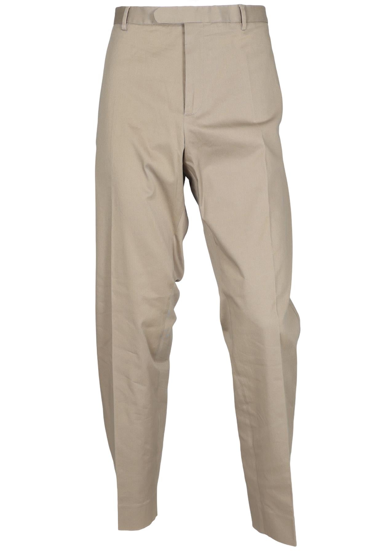 GUCCI BEIGE MEN'S COTTON STRAIGHT LEG TROUSERS IT 60 UK/US 46