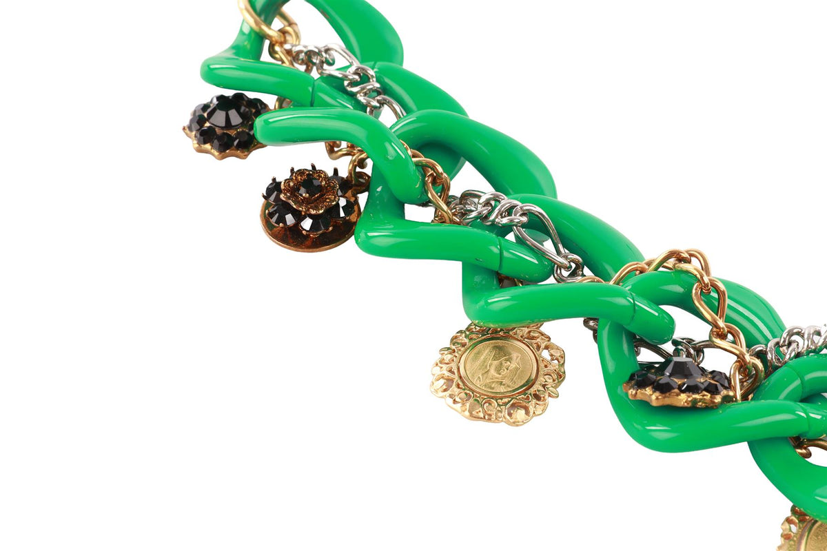DOLCE & GABBANA MULTI RESIN AND CHAIN WAIST BELT
