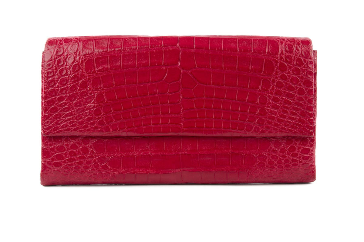 NANCY GONZALEZ RED CROCODILE CLUTCH