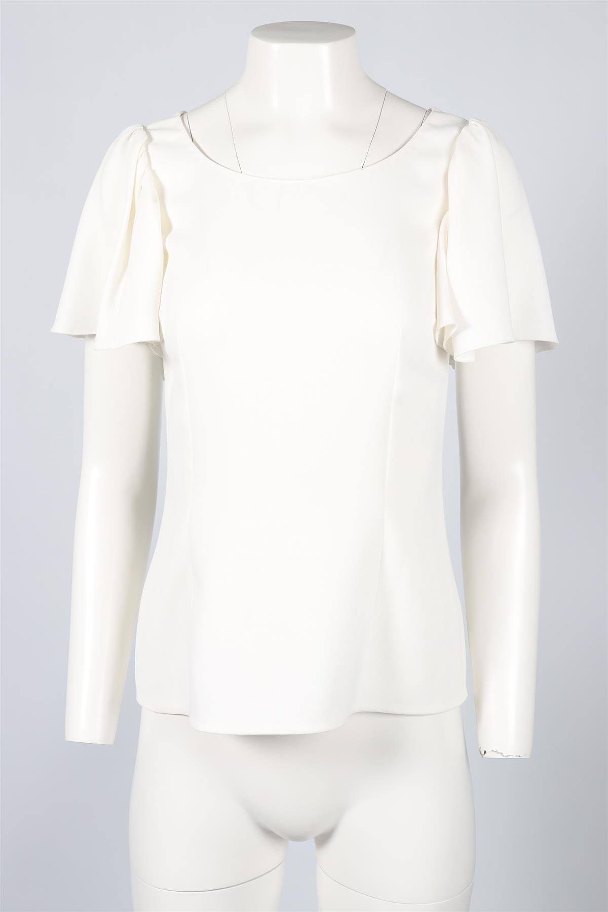 DOLCE & GABBANA WHITE CREPE TOP IT 42 UK 10