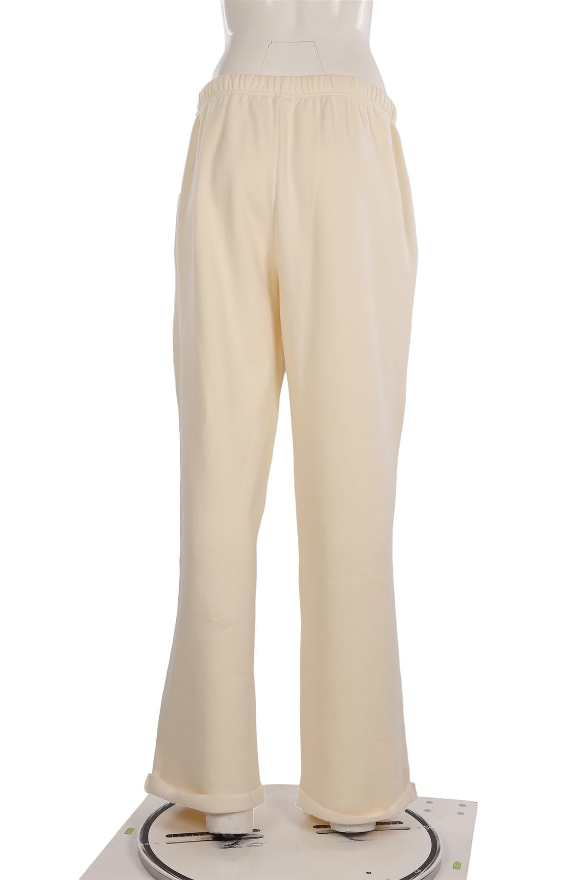 SKIMS CREAM COTTON TRACK PANTS MEDIUM