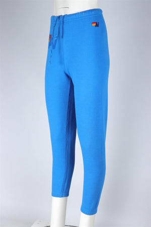 AVIATOR NATION BLUE COTTON TRACK PANTS XSMALL