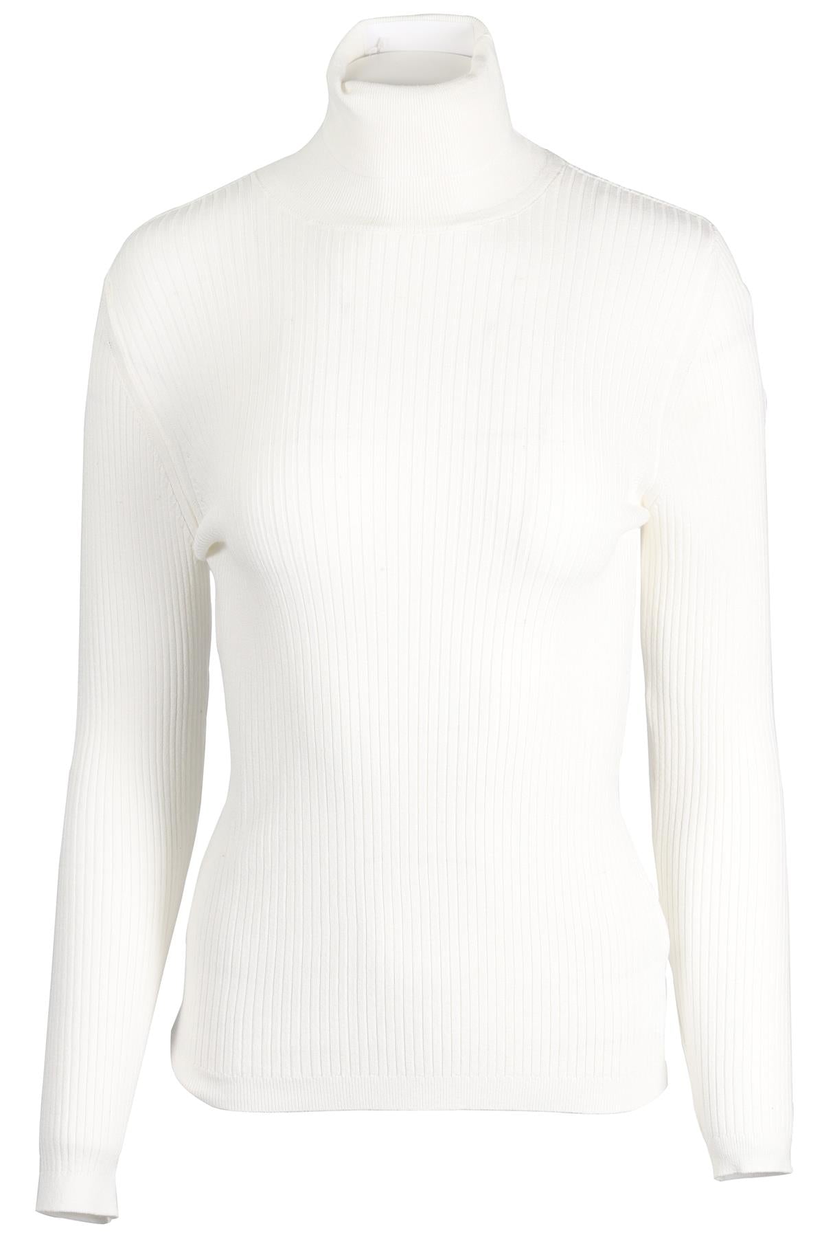 FUSALP WHITE RIBBED KNIT TOP SMALL