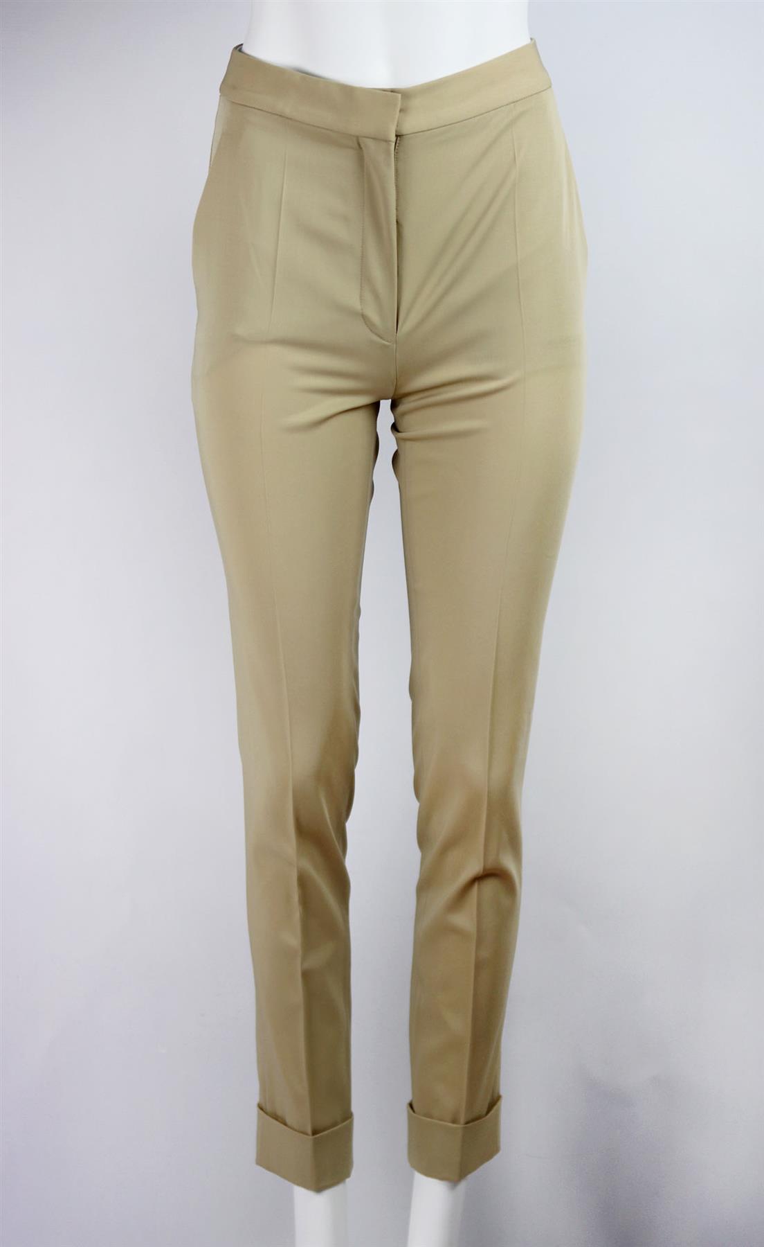 STELLA MCCARTNEY WOOL TWILL STRAIGHT LEG PANTS IT 38 UK 6