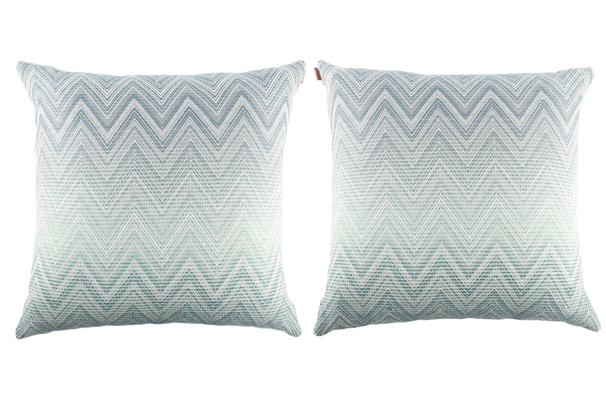 MISSONI HOME BLUE WOOL SET OF 2 CUSHIONS