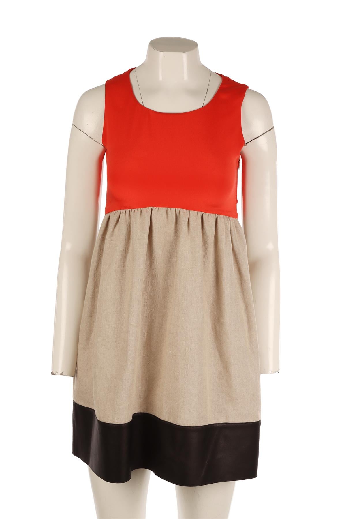 CÉLINE ORANGE LINEN MINI DRESS FR 36 UK 8