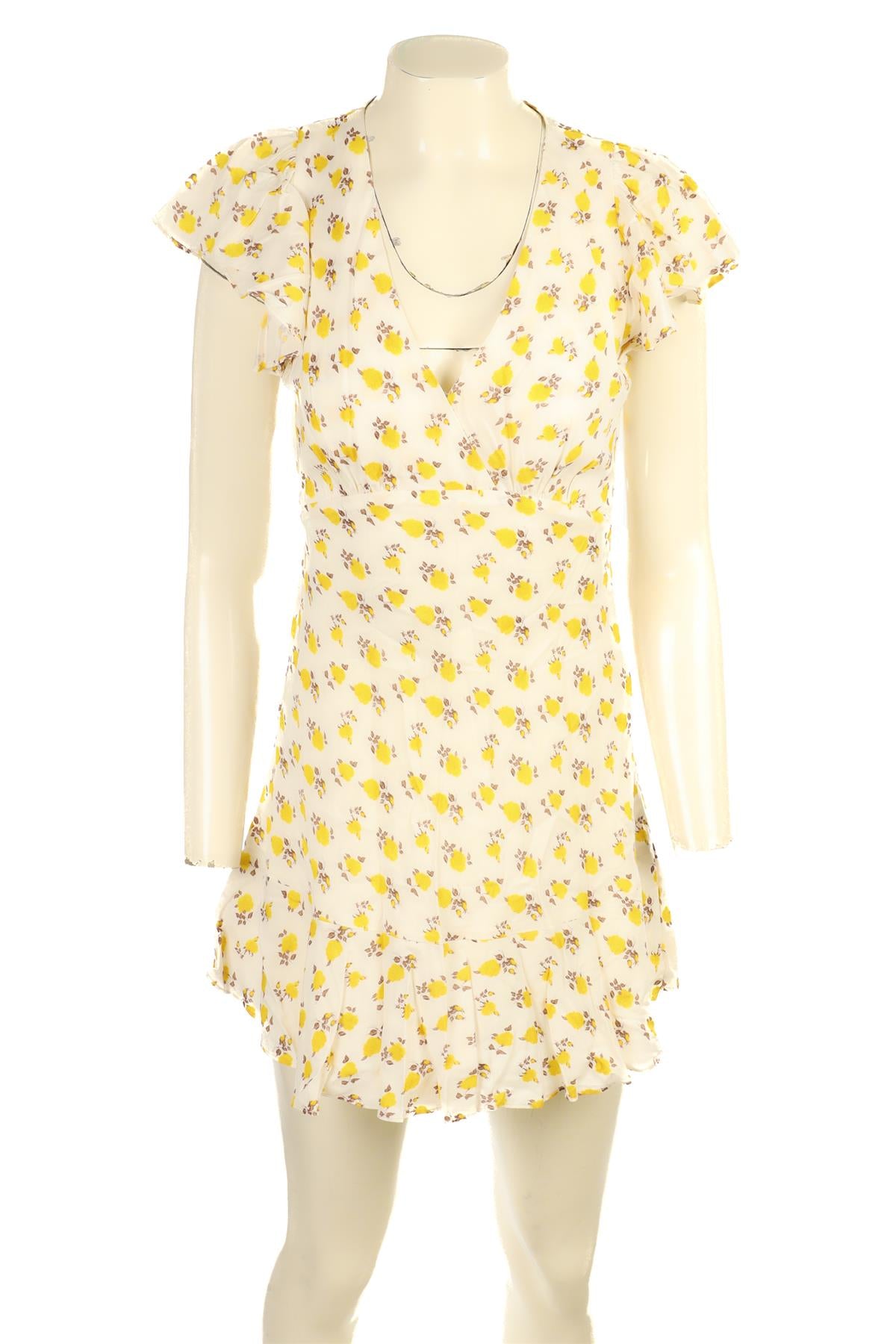 FAITHFULL YELLOW SATIN MINI DRESS AU 8 UK 8