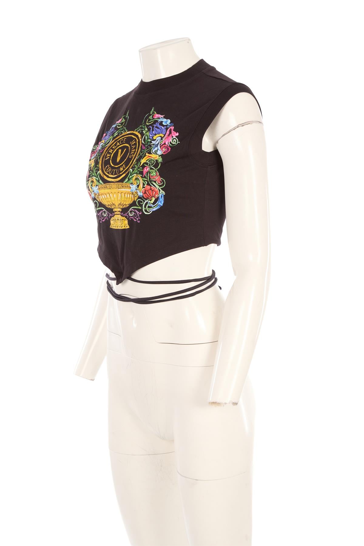 VERSACE JEANS COUTURE BLACK COTTON TOP LARGE