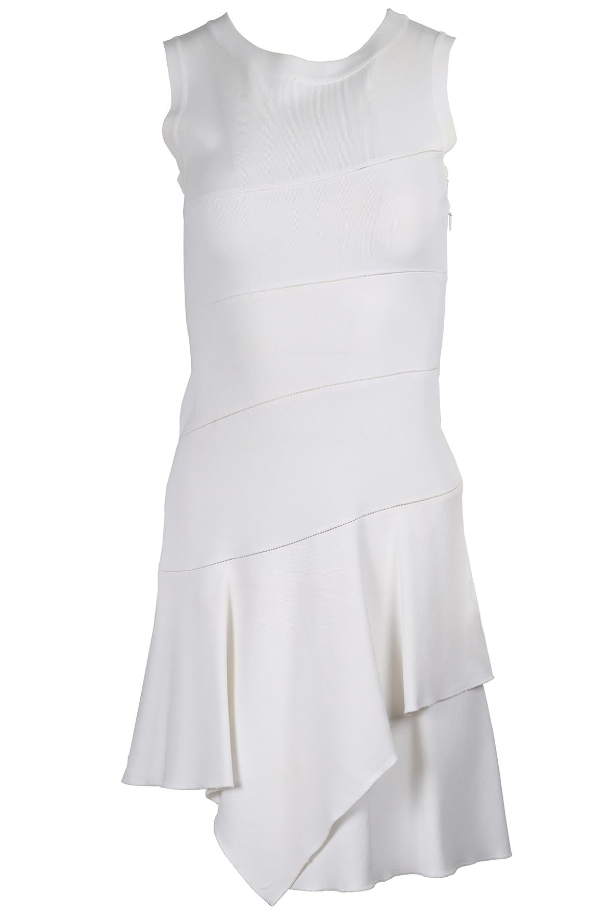 ALAÏA WHITE KNIT MINI DRESS FR 38 UK 10