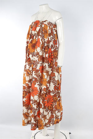 DODO BAR OR ORANGE WOVEN MAXI DRESS SMALL