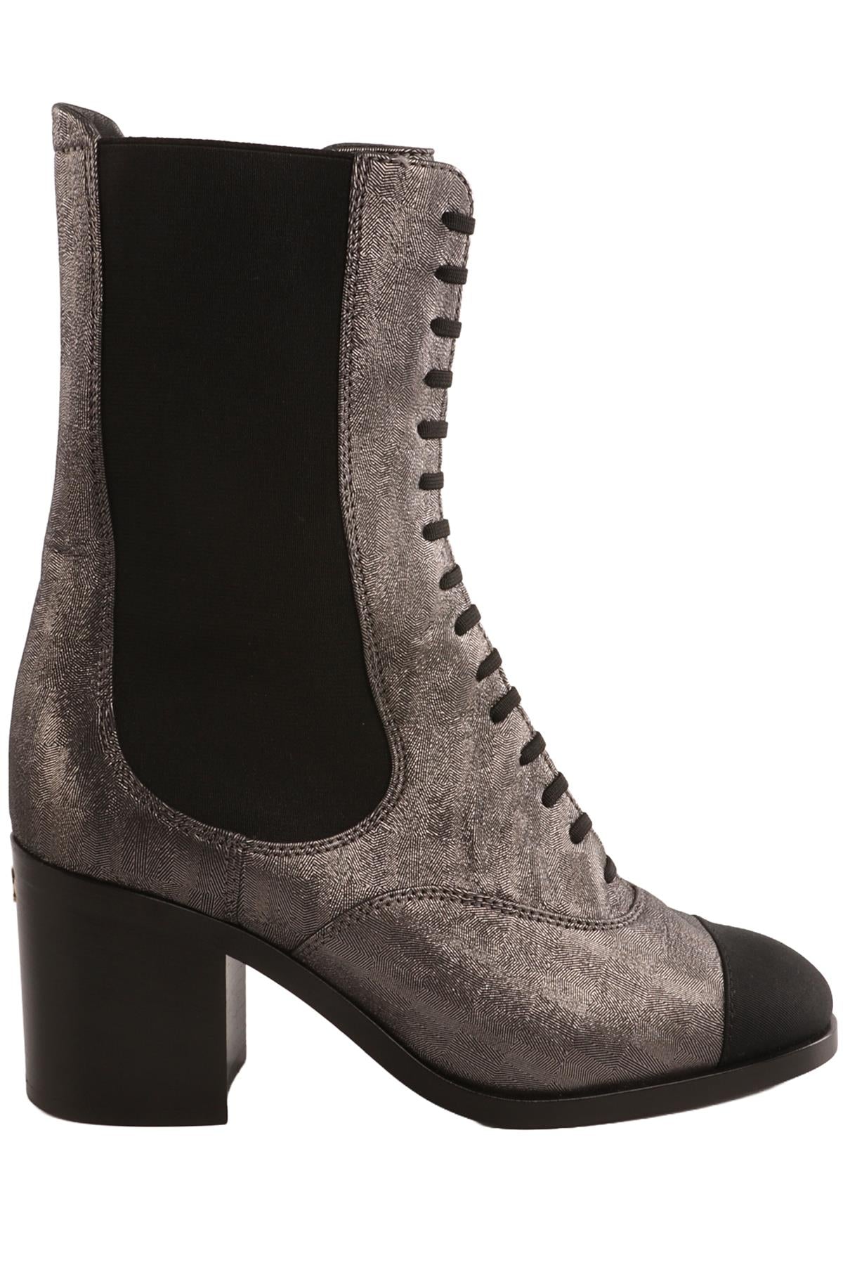 CHANEL METALLIC 2019 NUBUCK BOOTS EU 37.5