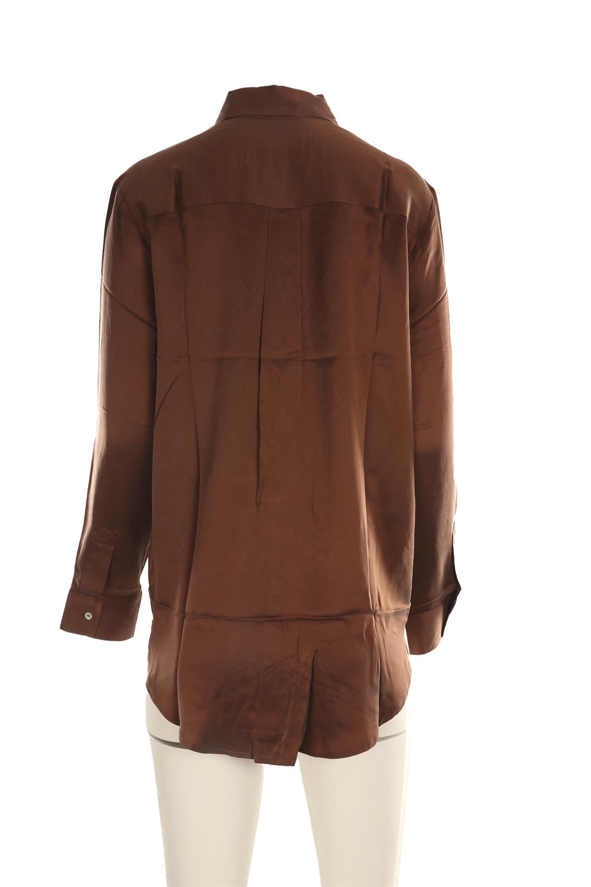 THE CONDO + ASCENO BROWN SILK SHIRT SMALL