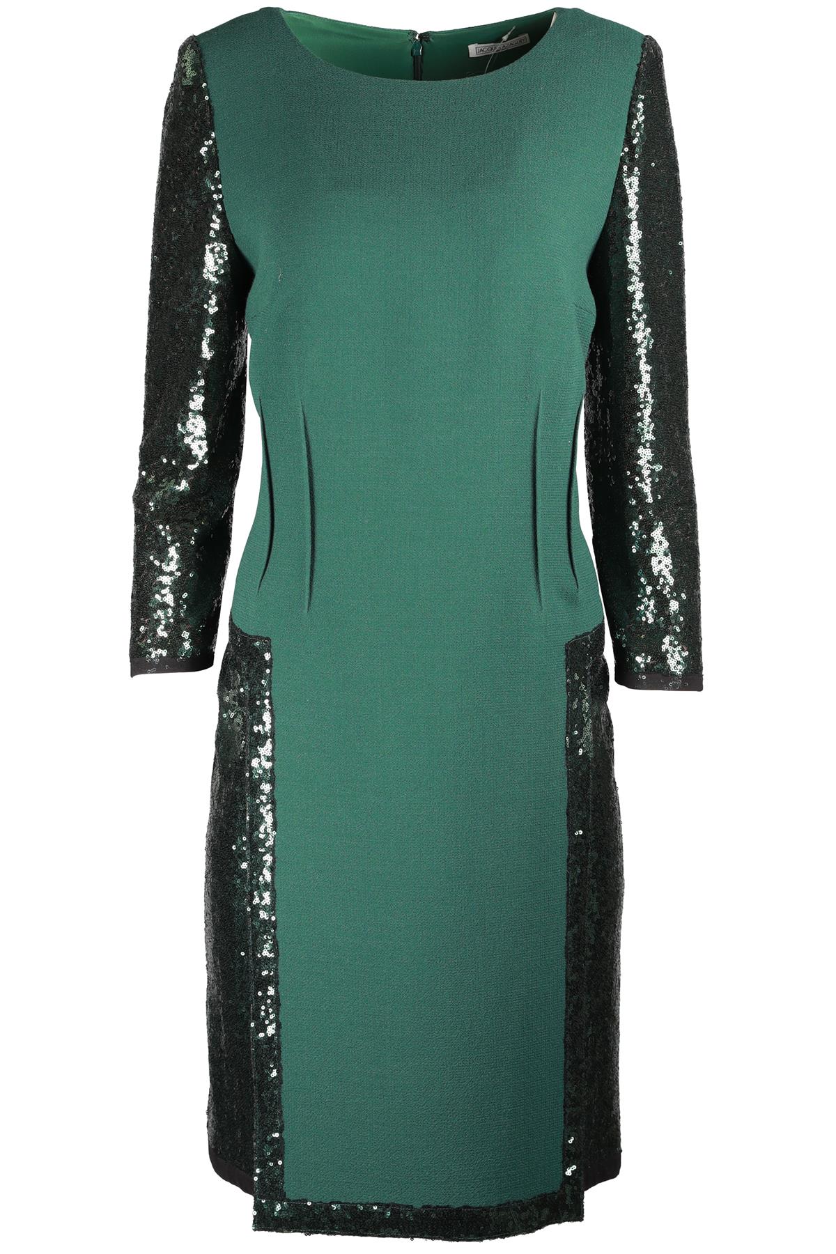 JACQUES AZAGURY GREEN SILK MIDI DRESS