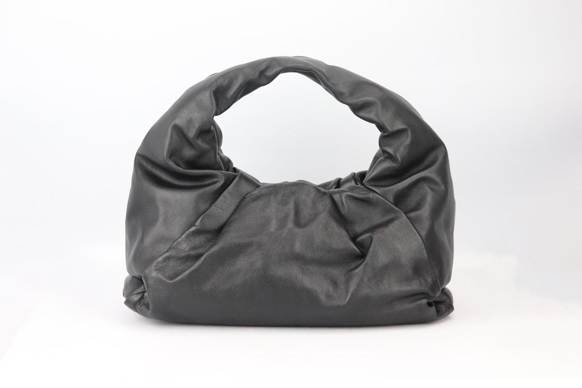 BOTTEGA VENETA BLACK LEATHER SHOULDER POUCH BAG