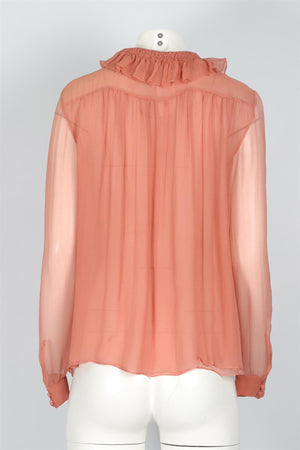 CHLOE PINK SILK TOP FR 36 UK 8