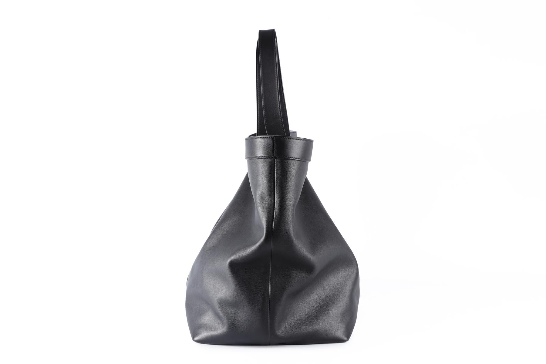 SAINT LAURENT BLACK Y LEATHER TOTE BAG