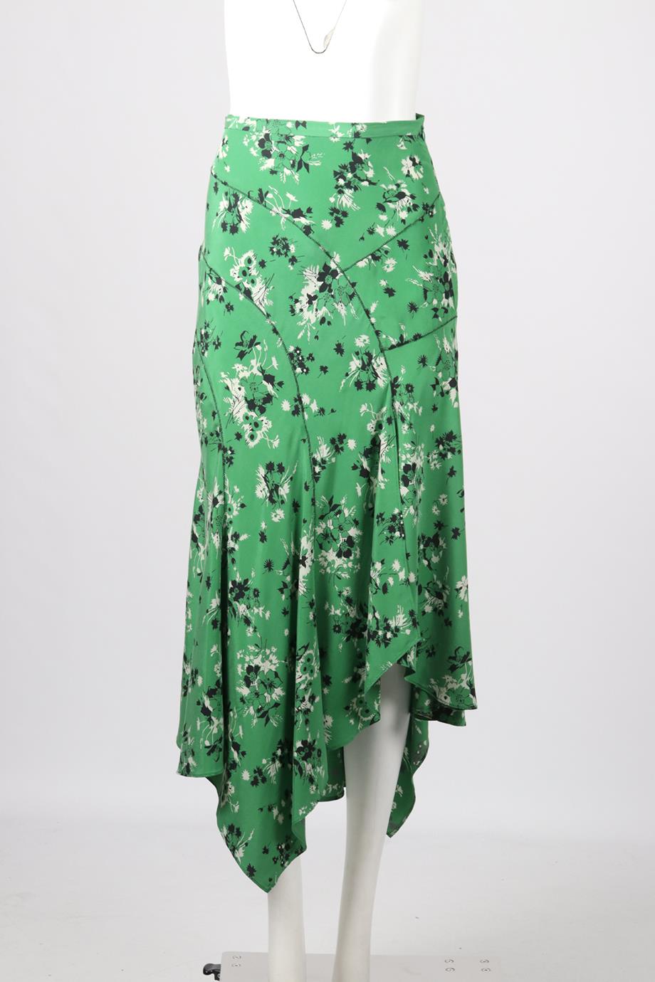 VERONICA BEARD FLORAL PRINT SILK MAXI SKIRT US 0 UK 4