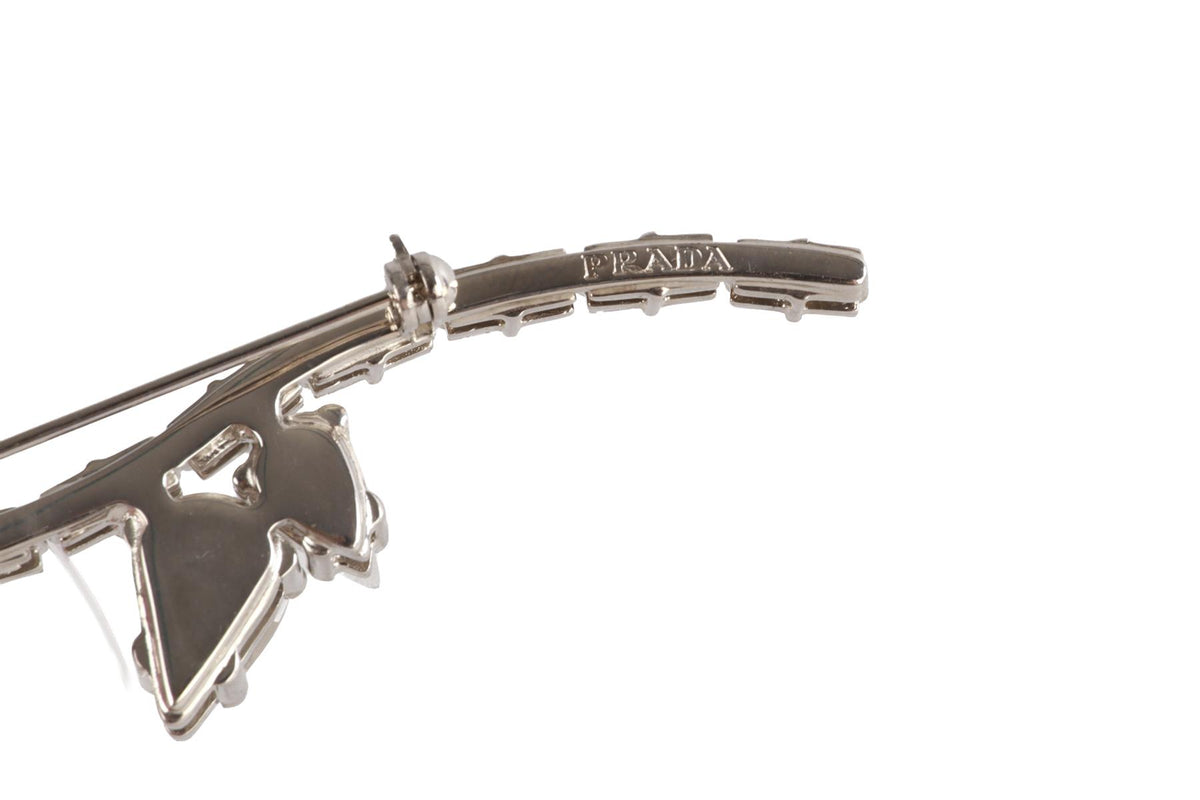 PRADA RED FLOWER CRYSTAL BROOCH