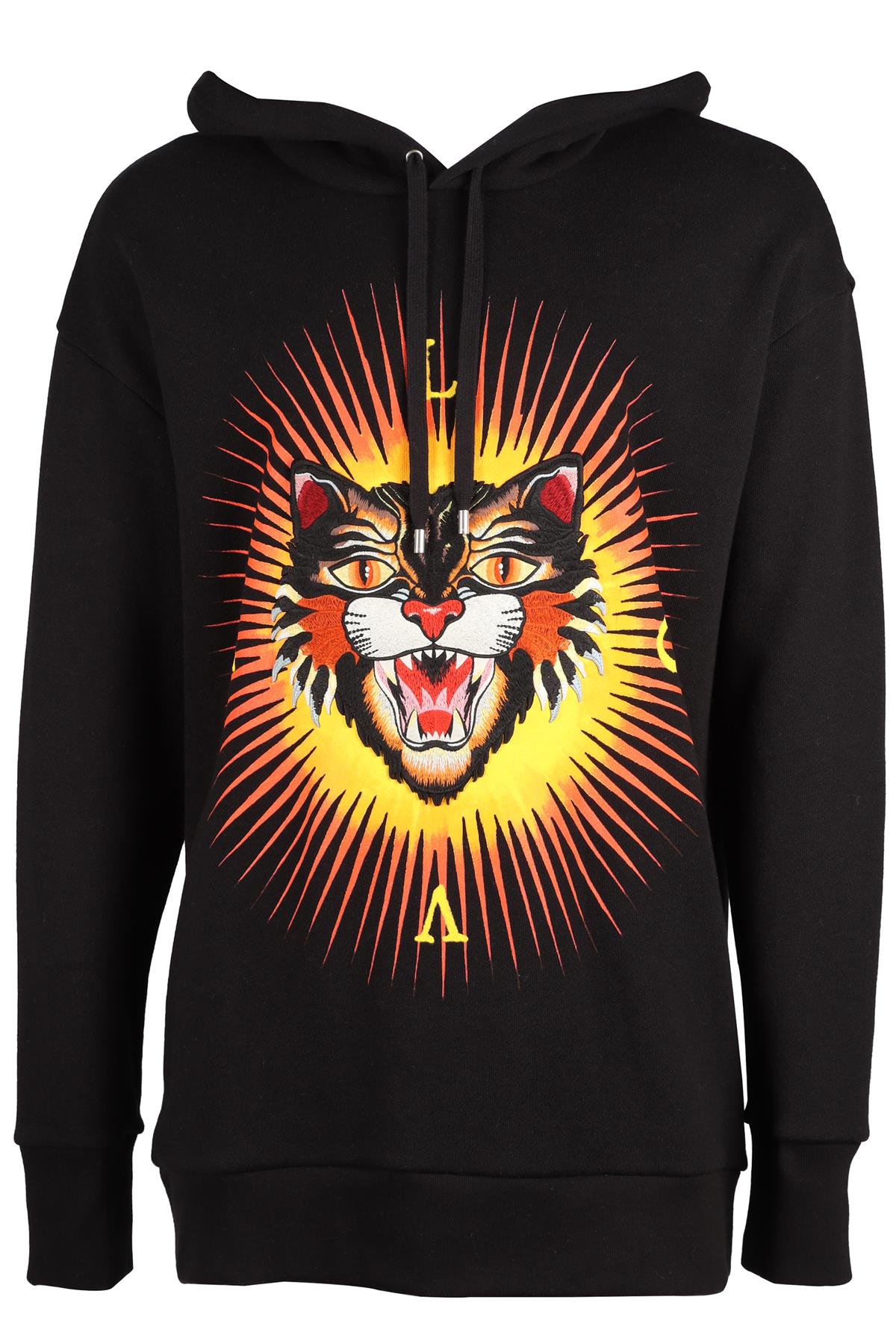GUCCI BLACK MEN'S COTTON HOODIE LARGE