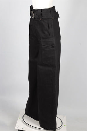 MIU MIU BLACK DENIM WIDE LEG PANTS IT 38 UK 6