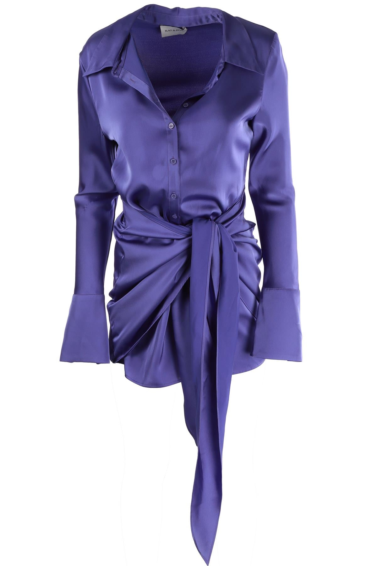 RAT & BOA PURPLE SATIN MINI DRESS SMALL