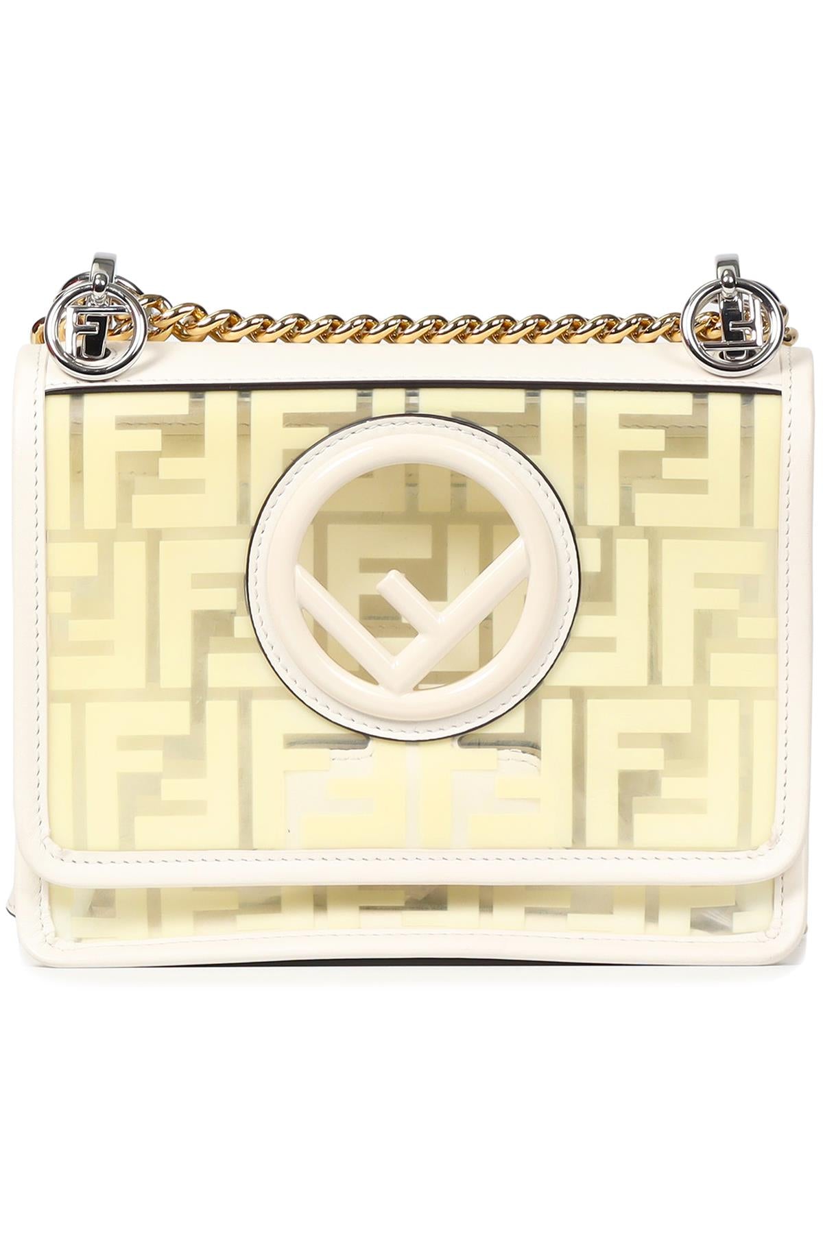 FENDI KAN I SMALL FF PVC AND LEATHER SHOULDER BAG