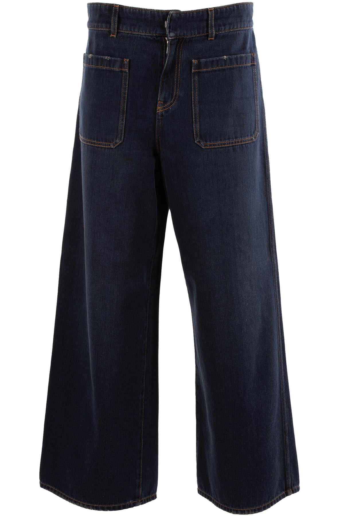 CHRISTIAN DIOR NAVY HIGH RISE WIDE LEG JEANS FR 40 UK 12