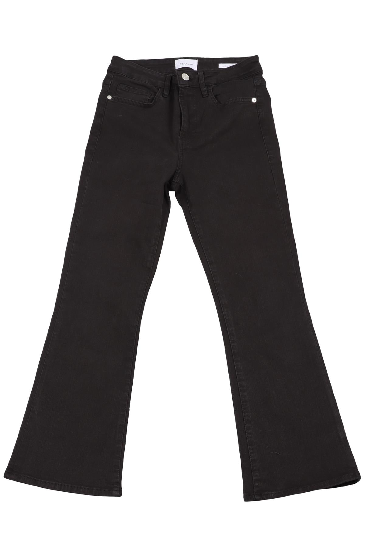 FRAME BLACK HIGH RISE FLARED JEANS W28 UK 10