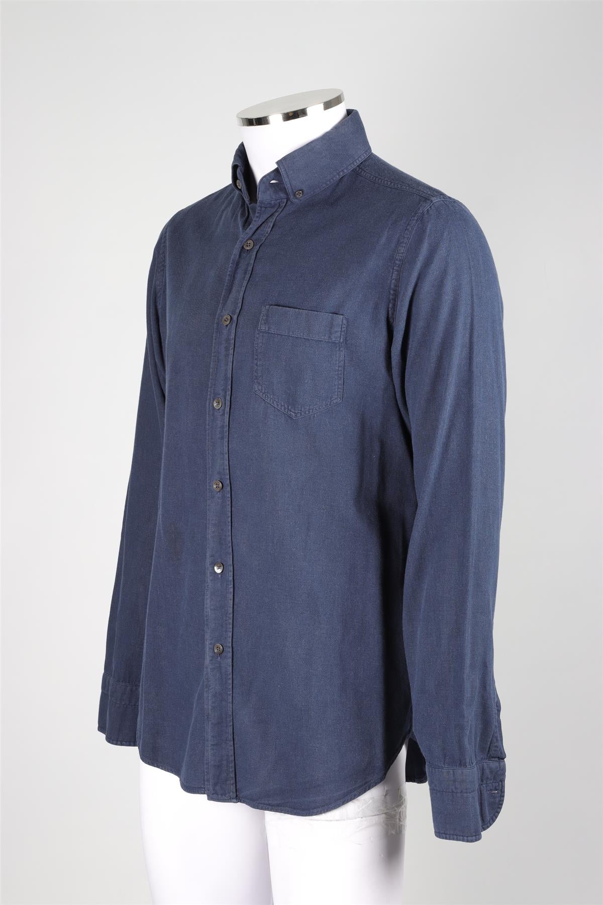 TOM FORD NAVY MEN'S COTTON SHIRT EU 40 UK 40