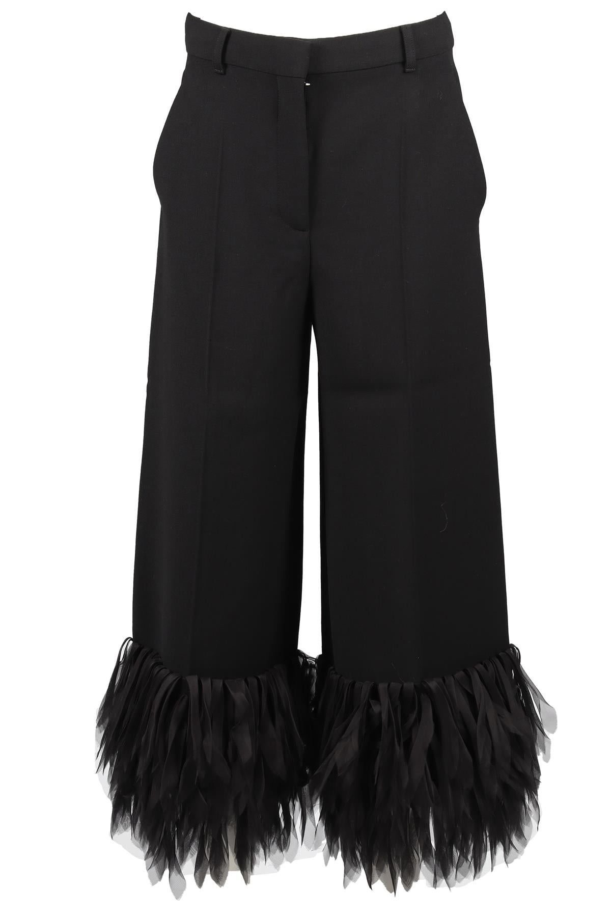 STELLA MCCARTNEY BLACK CREPE WIDE LEG PANTS IT 42 UK 10