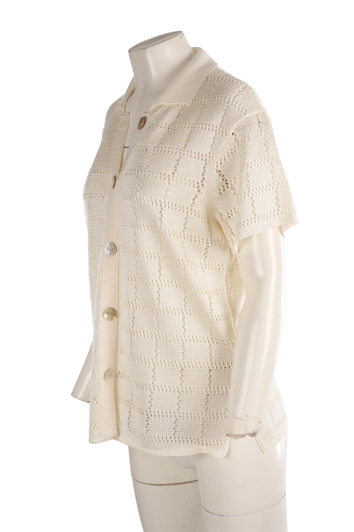 CALLE DEL MAR CREAM KNIT SHIRT SMALL