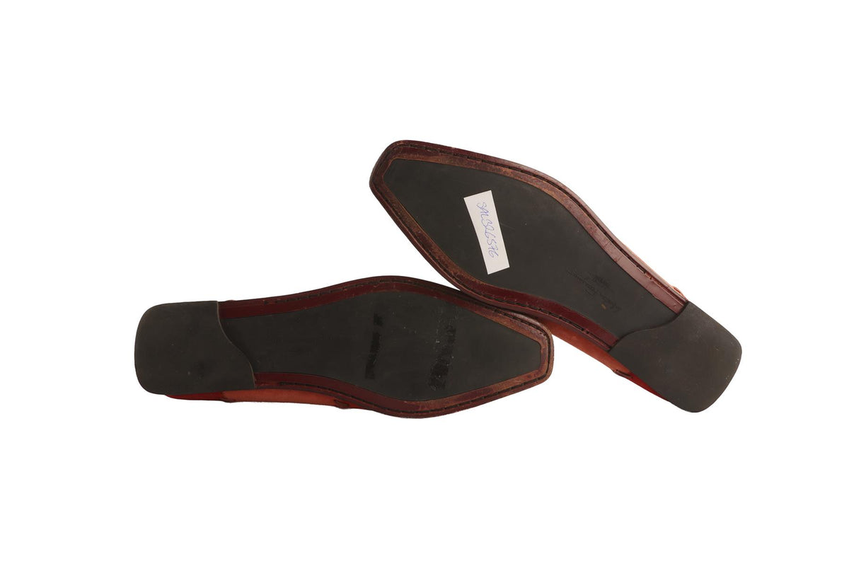 SALVATORE FERRAGAMO RED VINTAGE SUEDE LOAFERS
