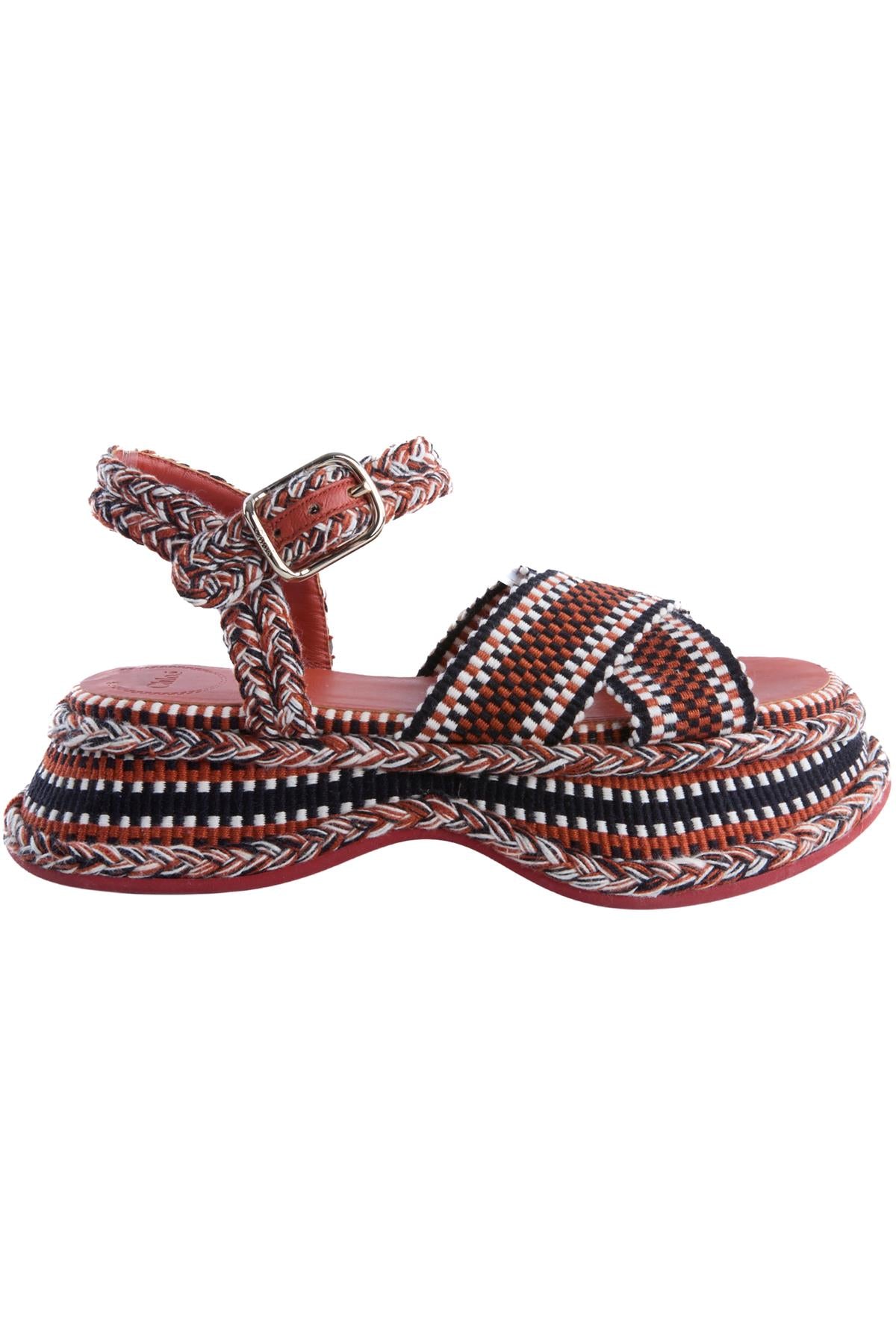 CHLOÉ MULTI CROCHET PLATFORM SANDALS EU 38 UK 5 US 8