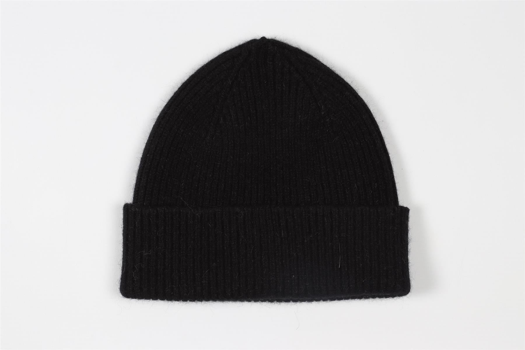 SPORTY & RICH BLACK WOOL BEANIE ONE SIZE