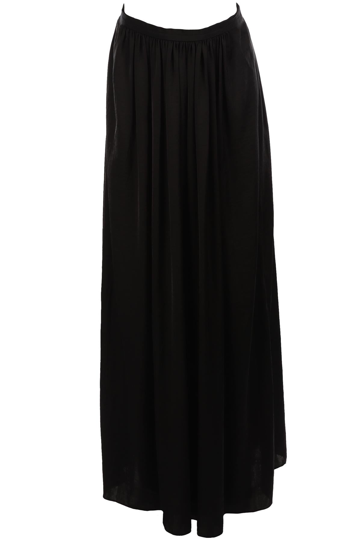 NEEDLE & THREAD BLACK SATIN MAXI SKIRT UK 10