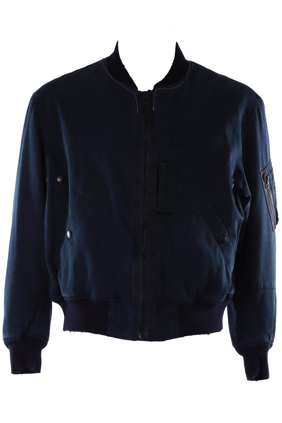 NAVY MEN'S COTTON BOMBER JACKET