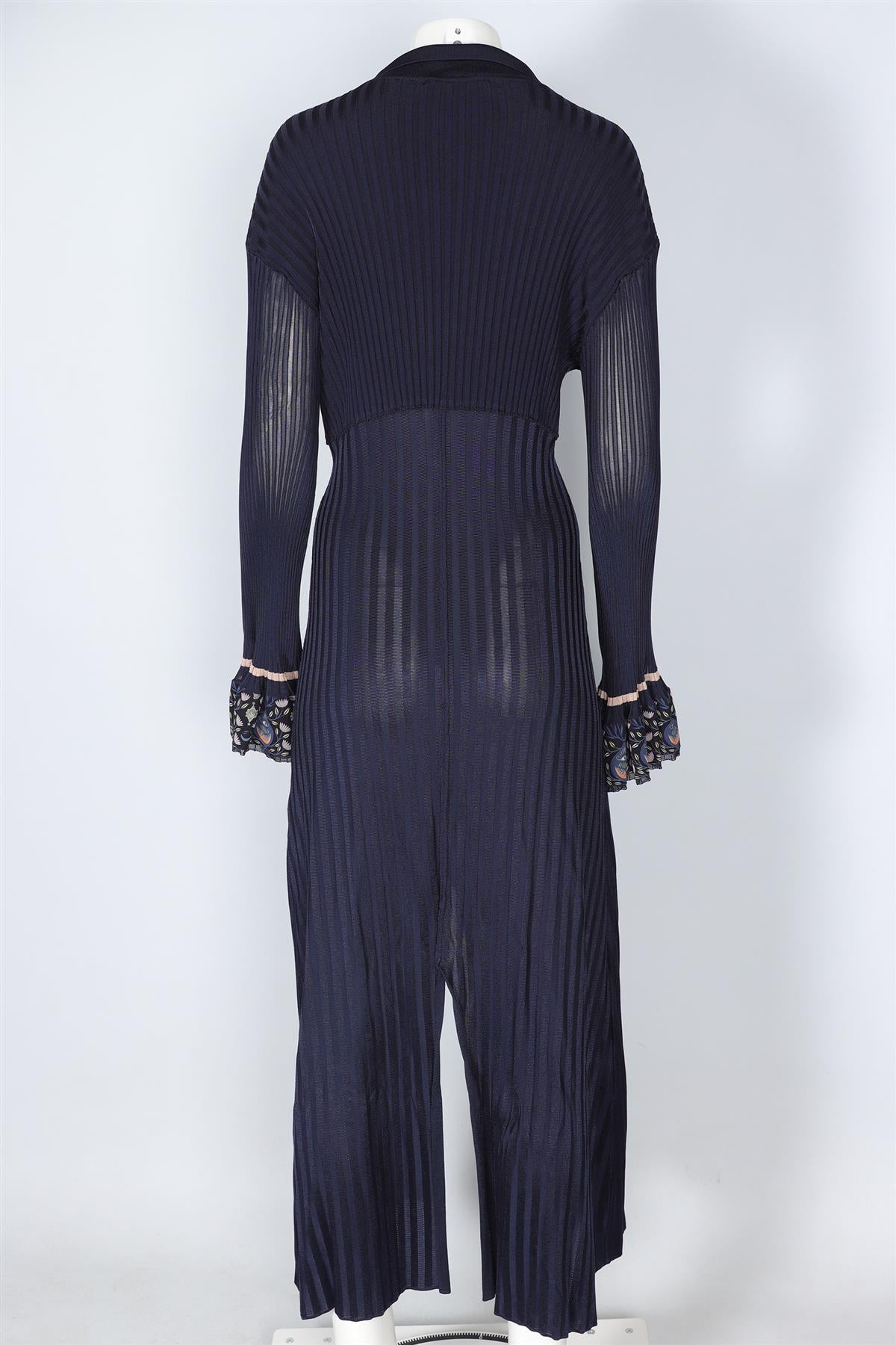 CHLOÉ BLUE KNIT MAXI DRESS LARGE