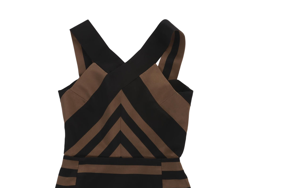LANVIN BROWN COTTON MINI DRESS FR 36 UK 8