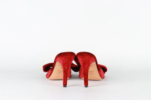 JOHANNA ORTIZ RED VELVET MULES EU 39 UK 6 US 9