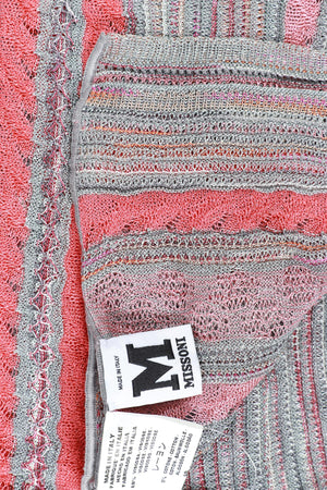 M MISSONI GREY AND PINK CROCHET SCARF