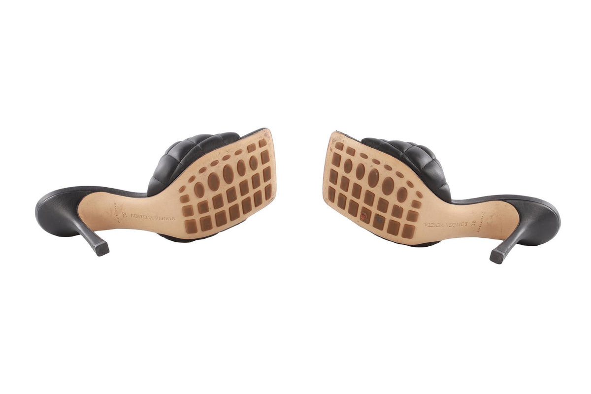 BOTTEGA VENETA BLACK LEATHER MULES EU 38 UK 5 US 8