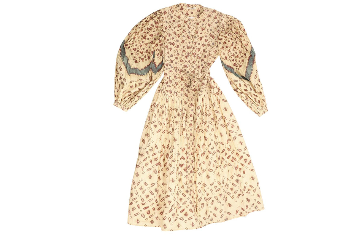 ULLA JOHNSON MULTI COTTON MIDI DRESS US 0 UK 4