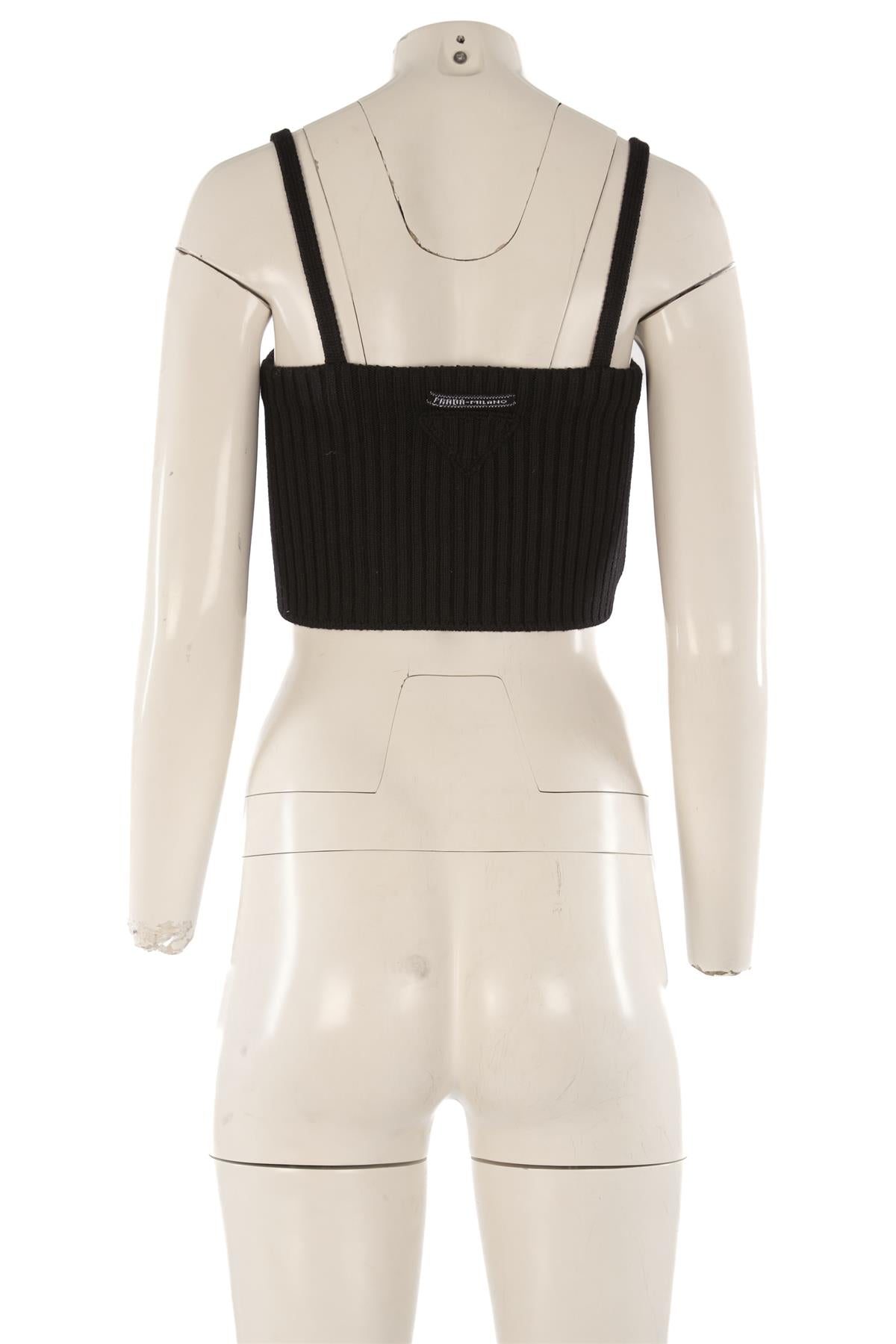 PRADA BLACK WOOL TOP IT 40 UK 8