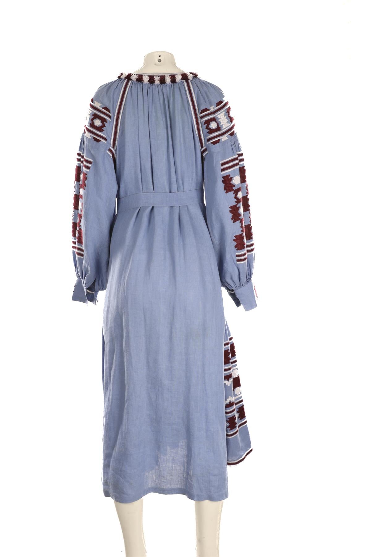 VITA KIN BLUE LINEN MAXI DRESS ONE SIZE