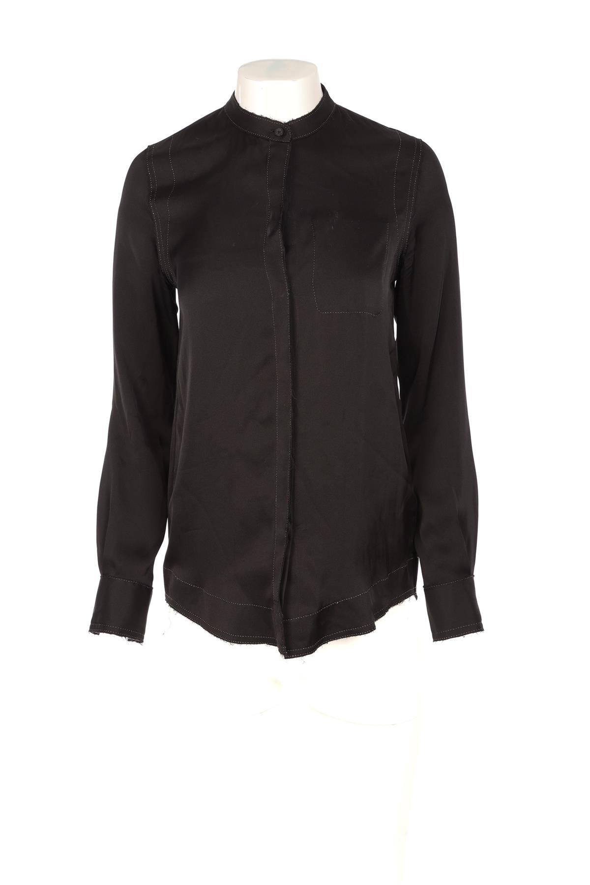 DKNY BLACK SILK SHIRT XSMALL