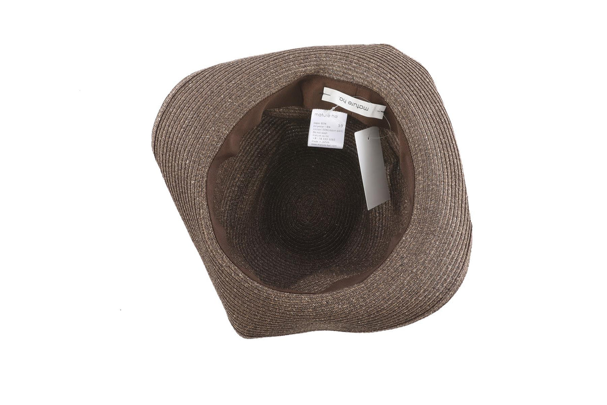 MATURE HA. BROWN PAPER SUN HAT 59CM