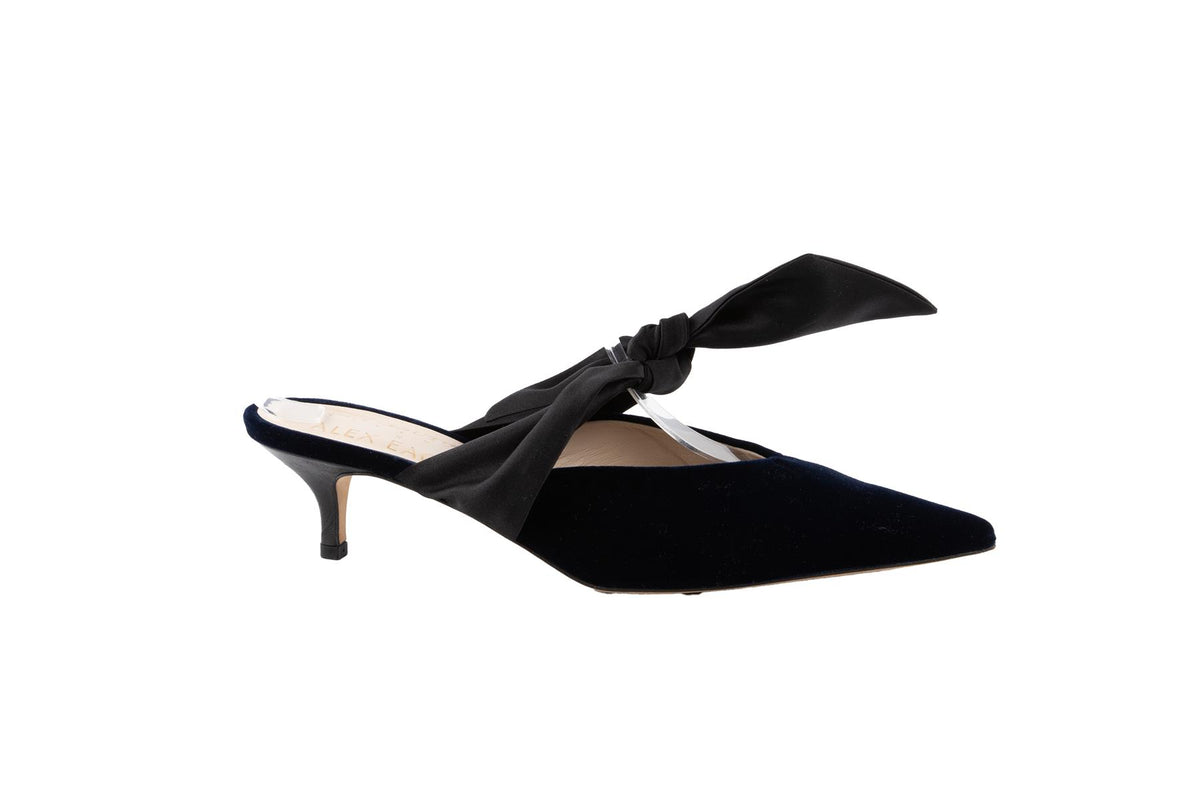 GIA COUTURE + ALEX EAGLE NAVY VELVET PUMPS EU 39 UK 6 US 9