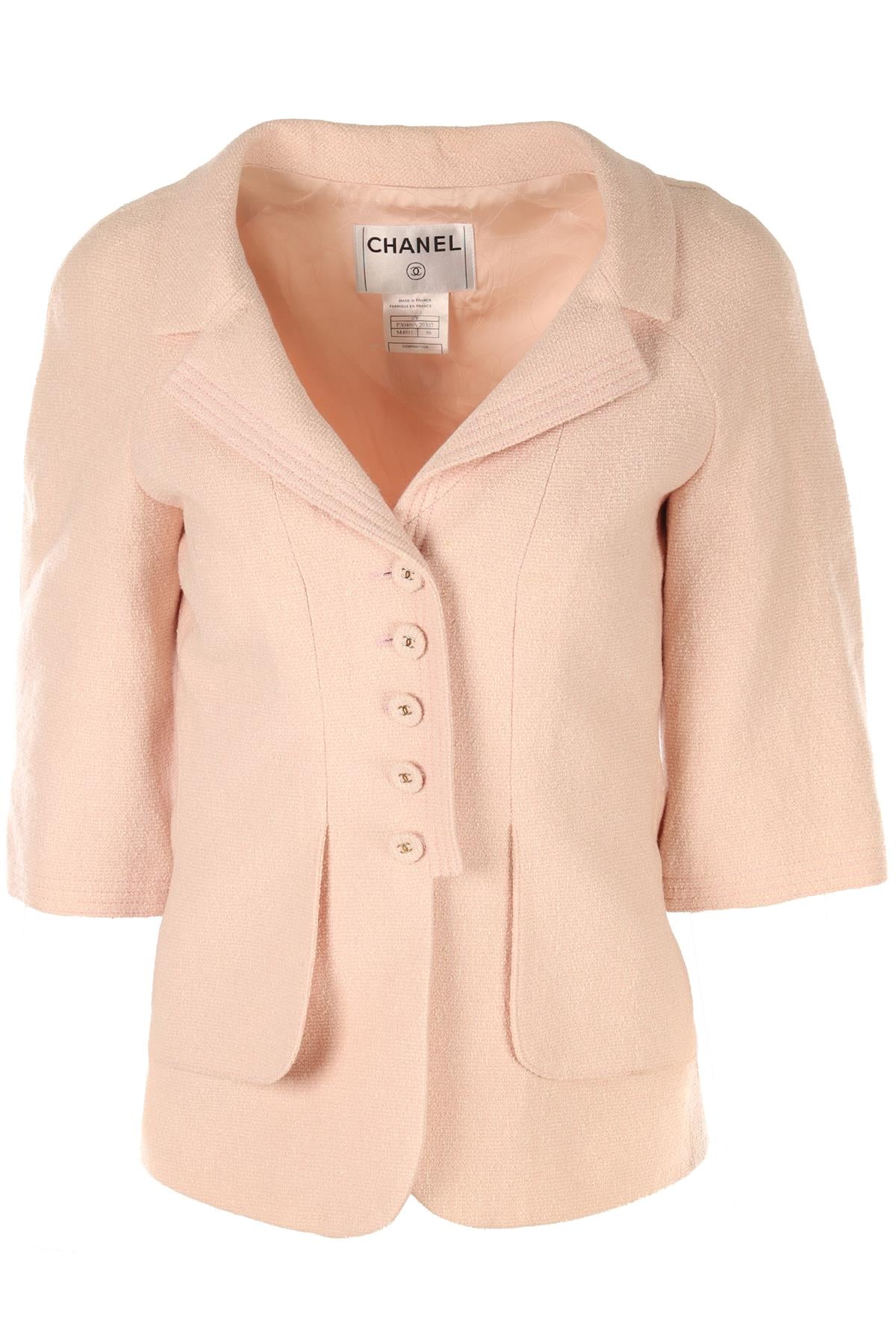 CHANEL PINK 2007 SILK BLAZER FR 36 UK 8